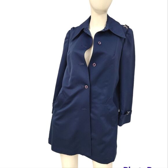 Vintage Atkins Wool Lined Short Trench size 8 - Picture 2 of 9